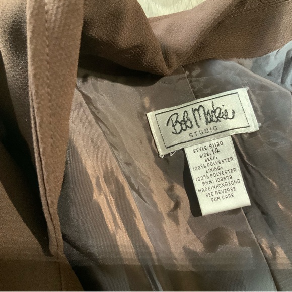 BOB MACKIE VINTAGE BROWN LEISURE SUIT STYLE BLAZER SUIT JACKET SZ 14 - Picture 7 of 7